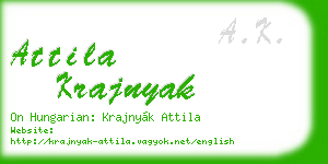 attila krajnyak business card